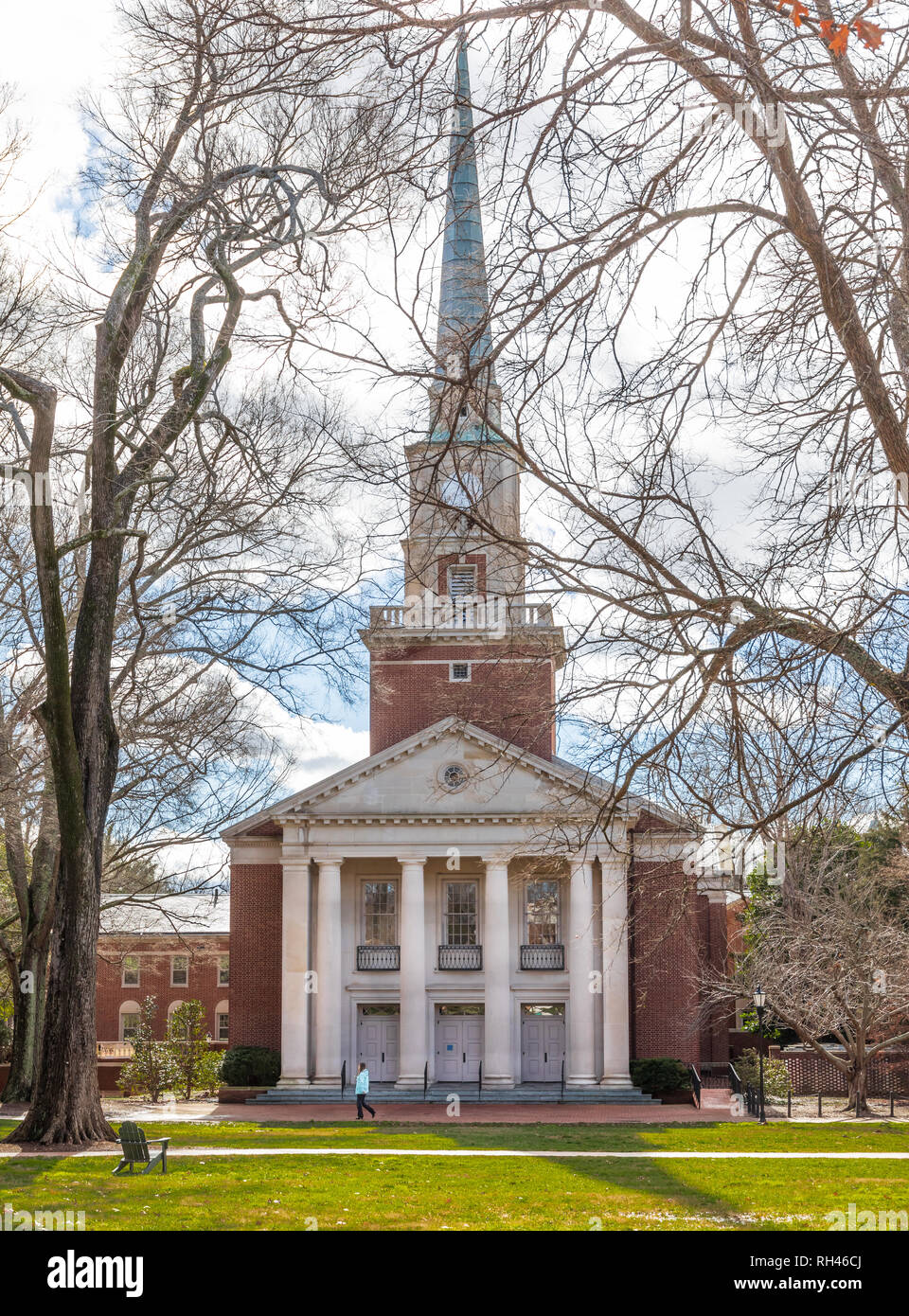 DAVIDSON, NC, USA-1/24/19 : l'Eglise presbytérienne de Davidson College campus. Banque D'Images