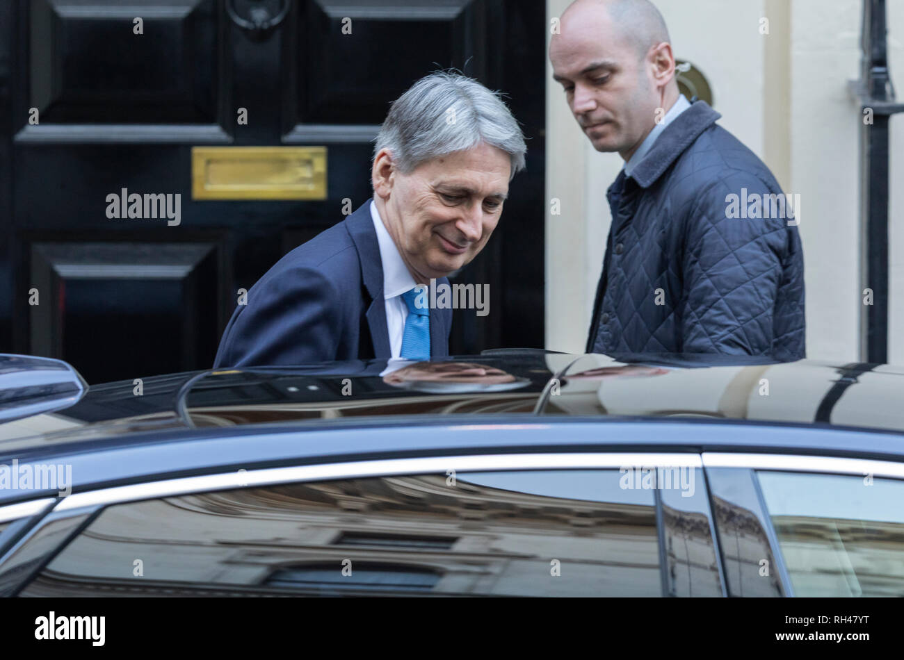 30 janvier 2019 Ministre des finances britannique Philip Hammond quitte numéro 11 Downing Street pour les Chambres du Parlement à Westminster, Londres. Banque D'Images