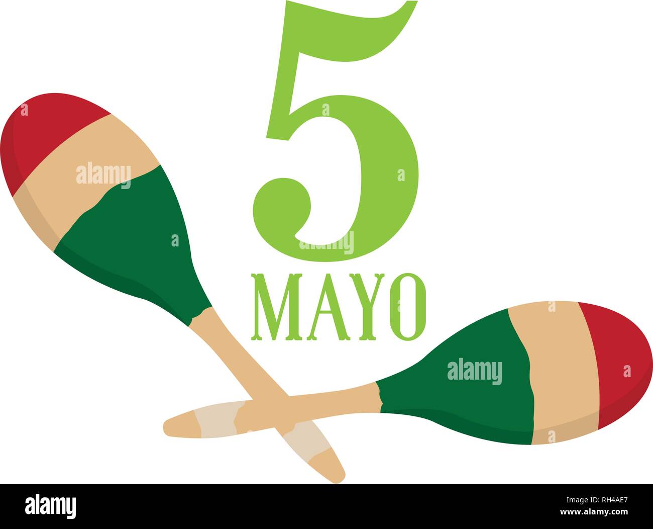 Paire de maracas. Le Cinco de Mayo Illustration de Vecteur