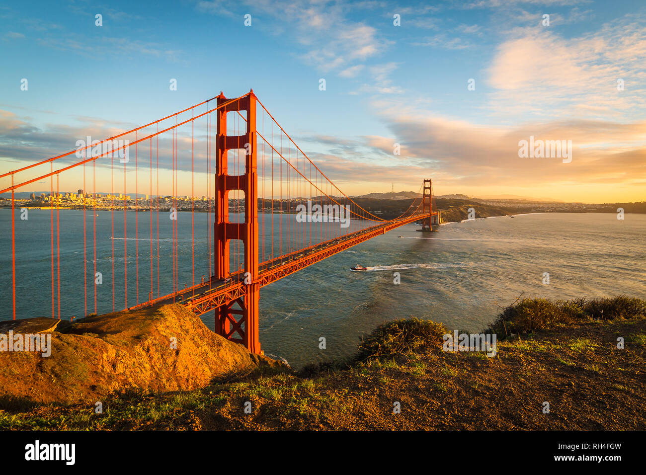 à Voir Le Golden Gate Bridge à Partir De La Batterie Vue