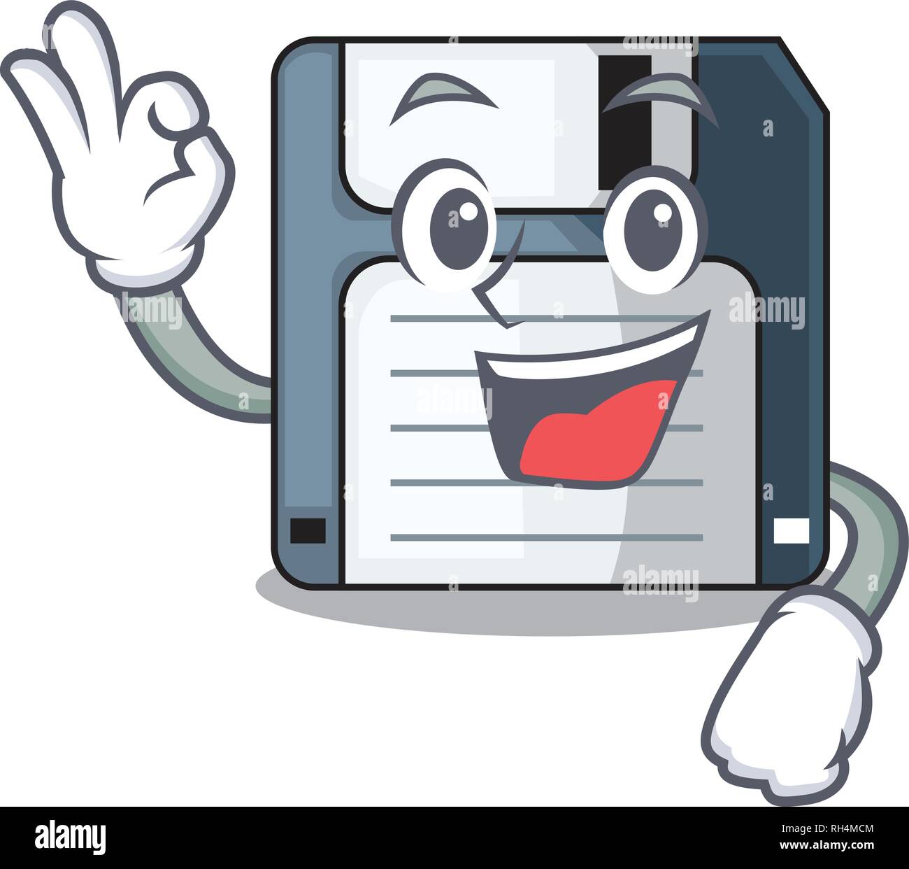 Très bien isolée avec une disquette mascot Illustration de Vecteur