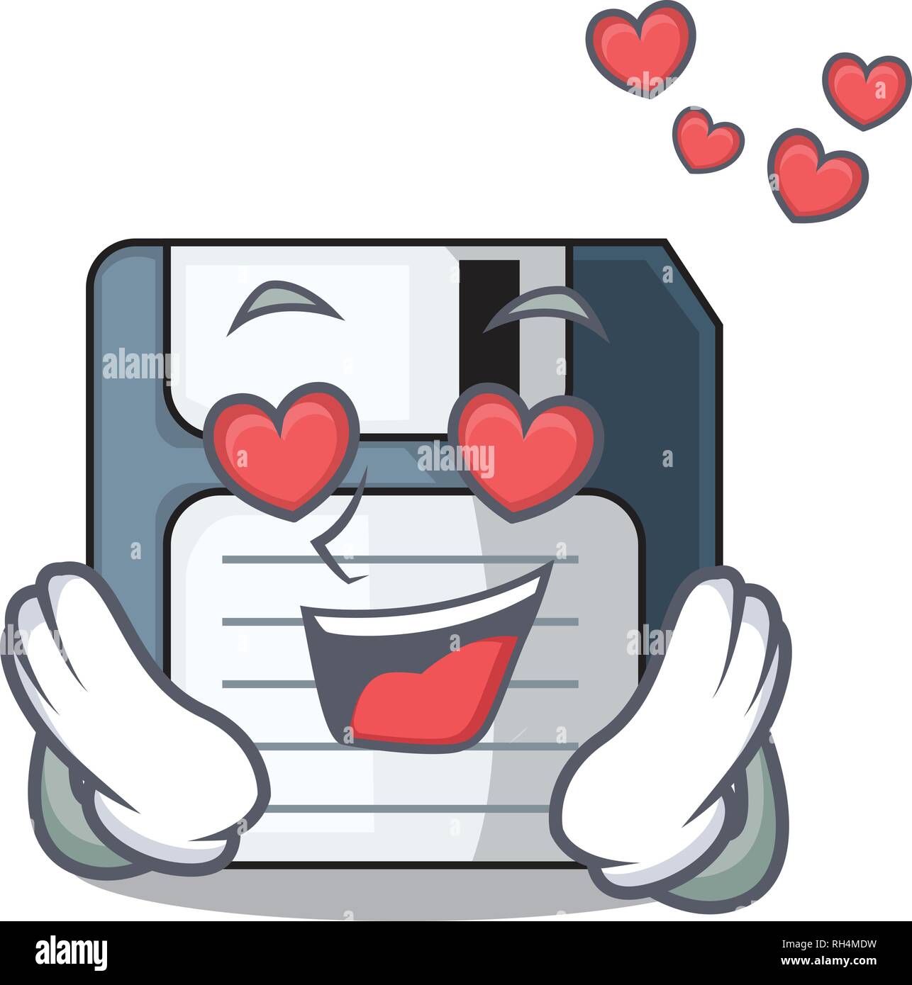 Dans L Amour De Disquette Dans Le Personnage Drole Image Vectorielle Stock Alamy