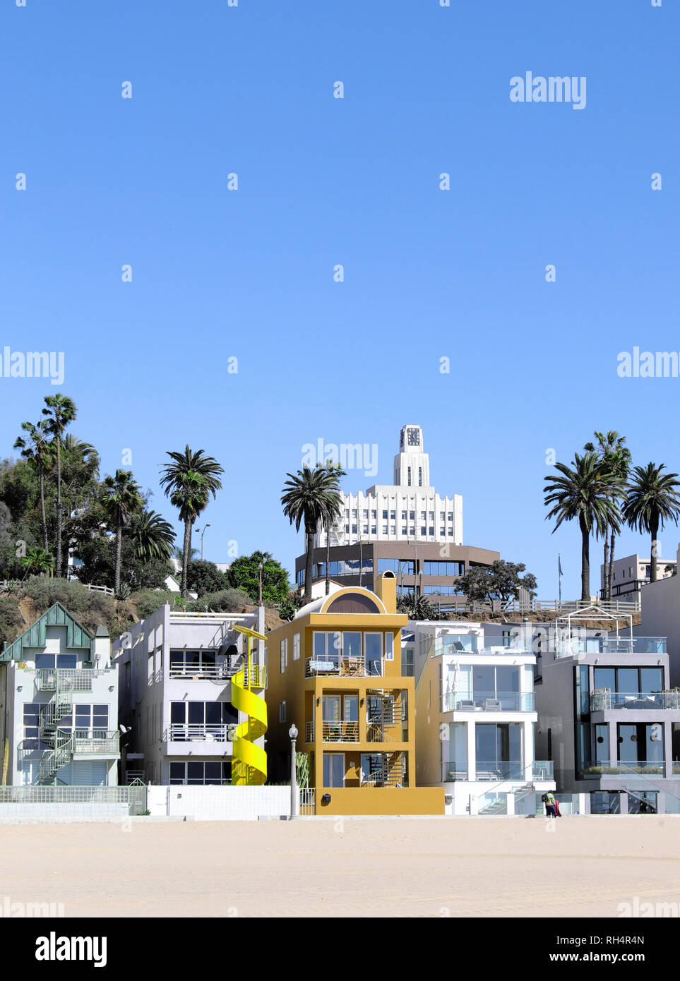 États-unis, Californie, Santa Monica : villas le long du front de mer Banque D'Images