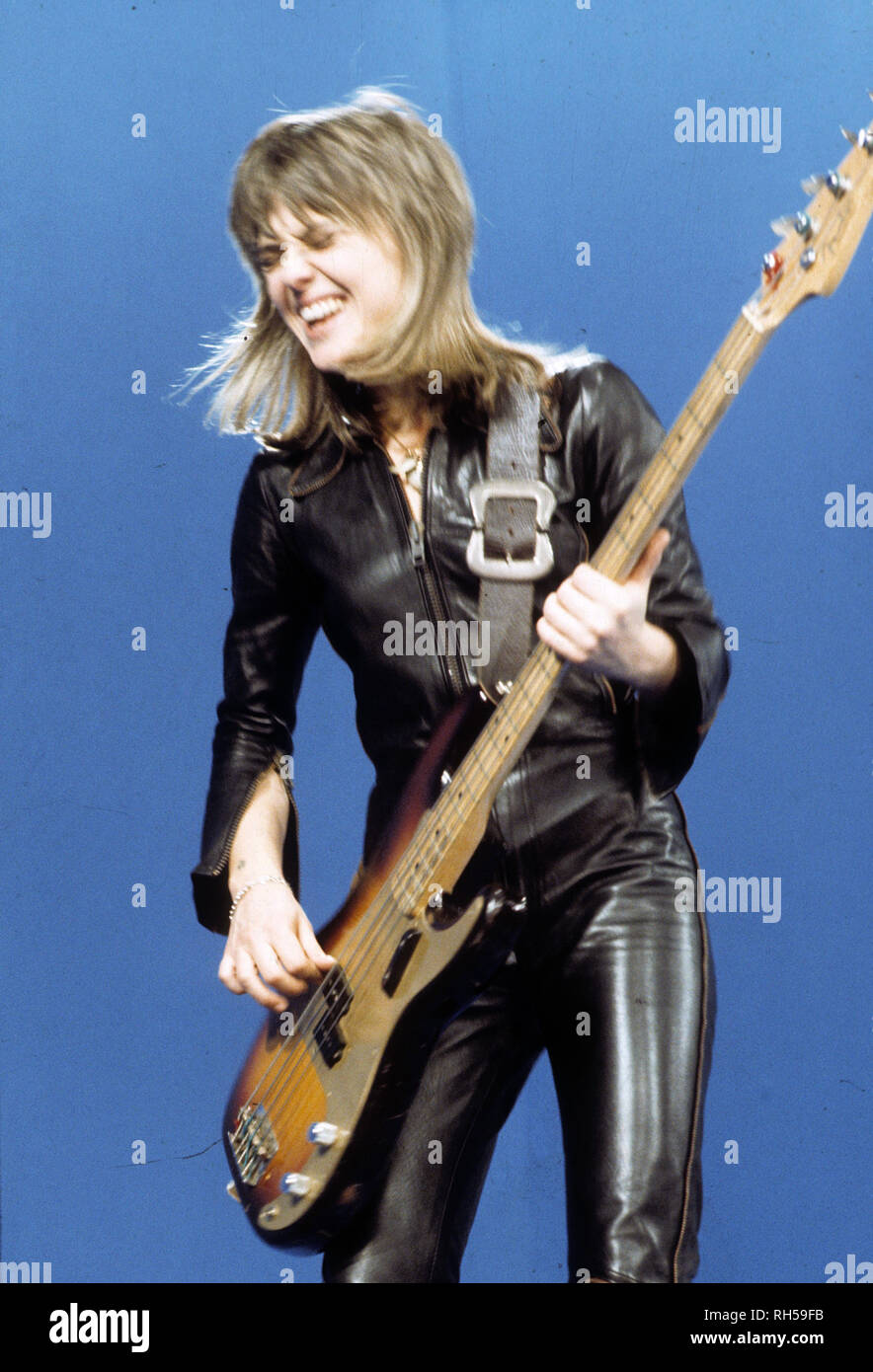 Musicien de rock SUZI QUATRO vers 1974 Banque D'Images