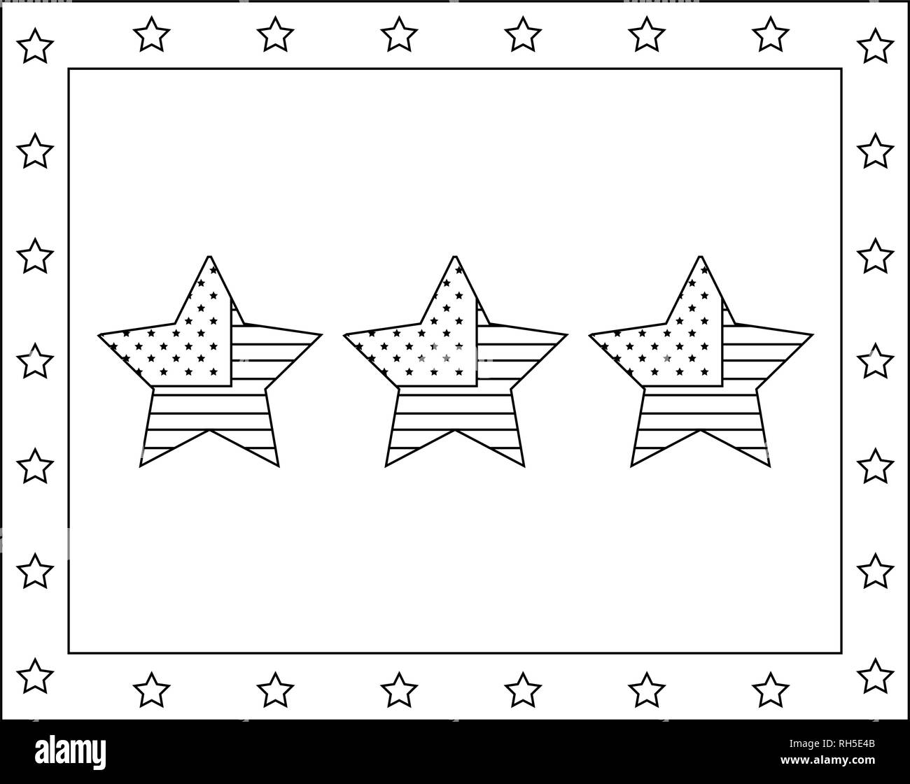 Étoile avec symbole du drapeau américain vector illustration Image Vectorielle Stock Alamy