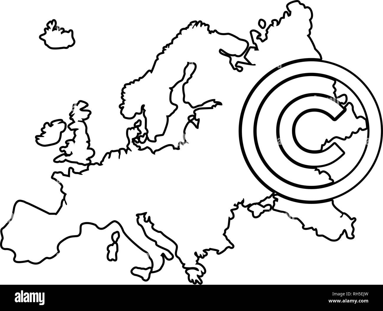 Carte de l'Union européenne biens enregistrés vector illustration Illustration de Vecteur