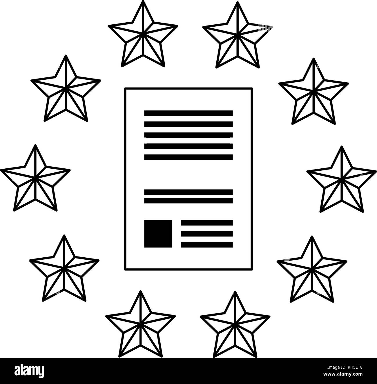 La garantie du contrat d'auteur Brevets stars emblème vector illustration Illustration de Vecteur