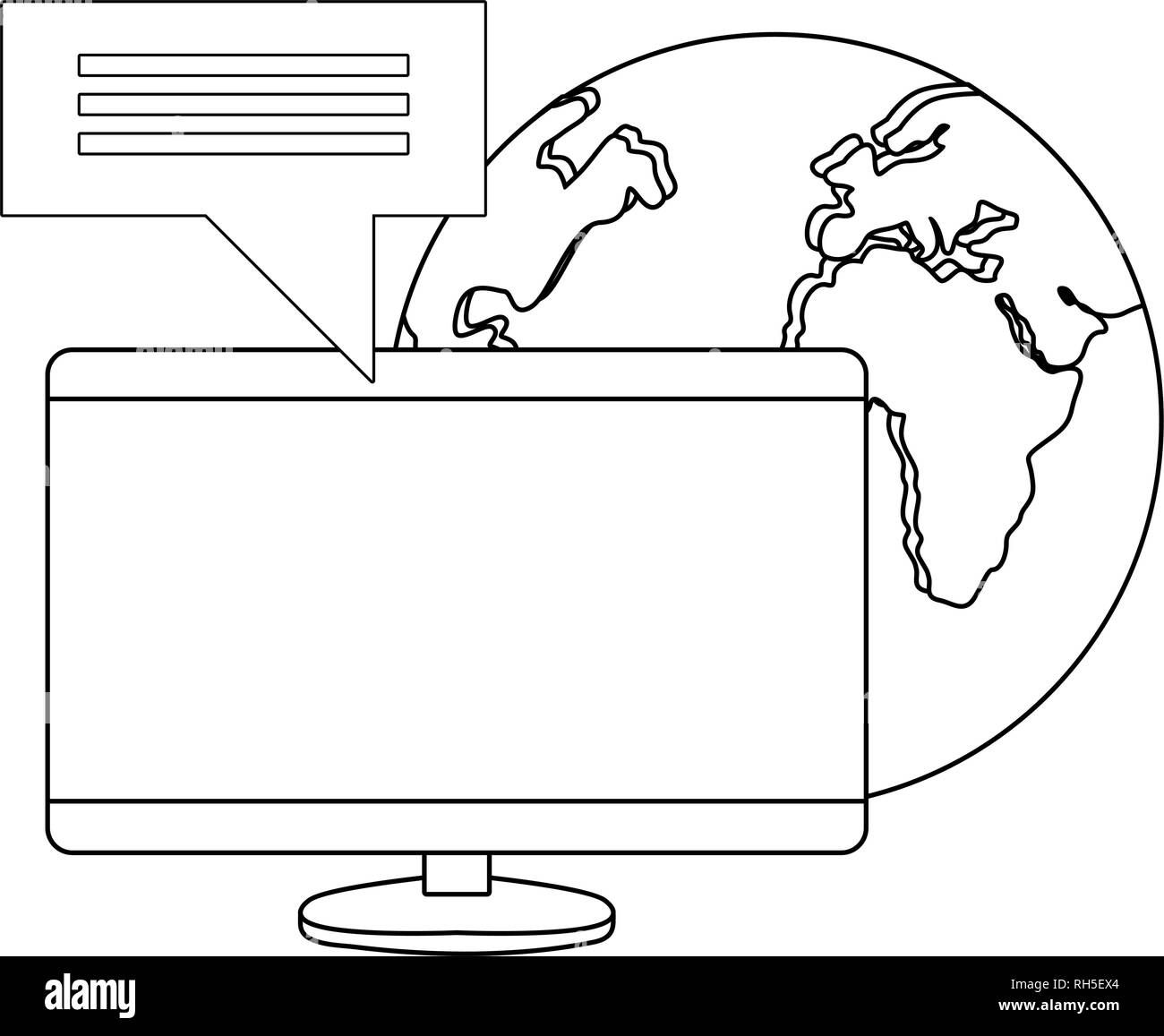 World Computer speech bubble copyright vector illustration Illustration de Vecteur