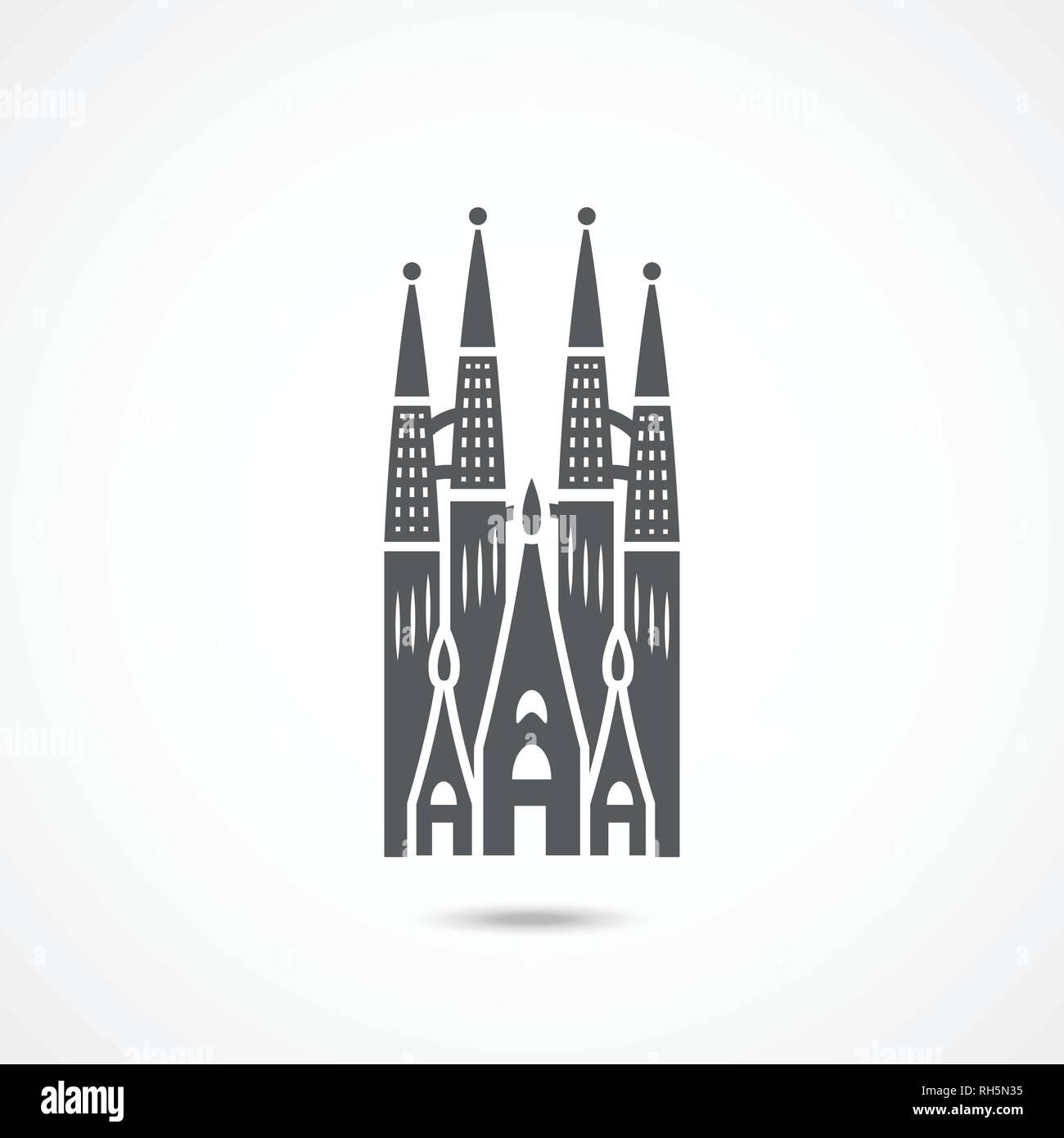 Barcelone Sagrada Familia Icône sur fond blanc Illustration de Vecteur