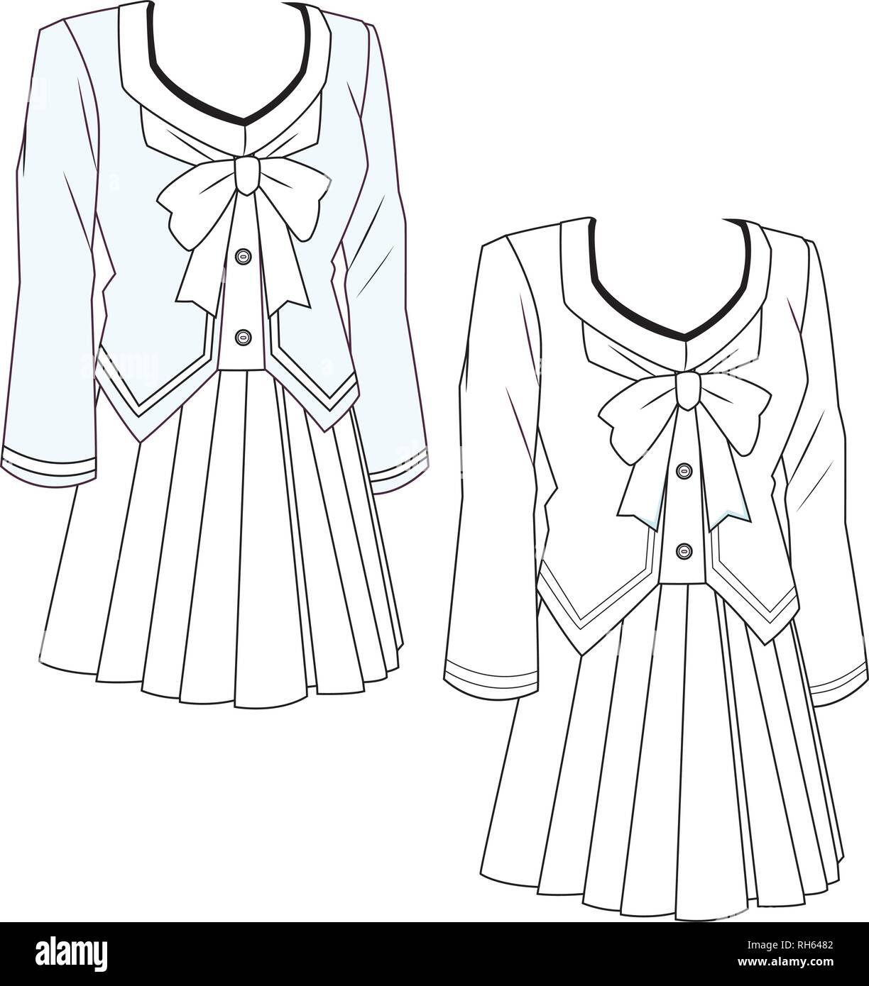 L'uniforme scolaire anime Image Vectorielle Stock - Alamy