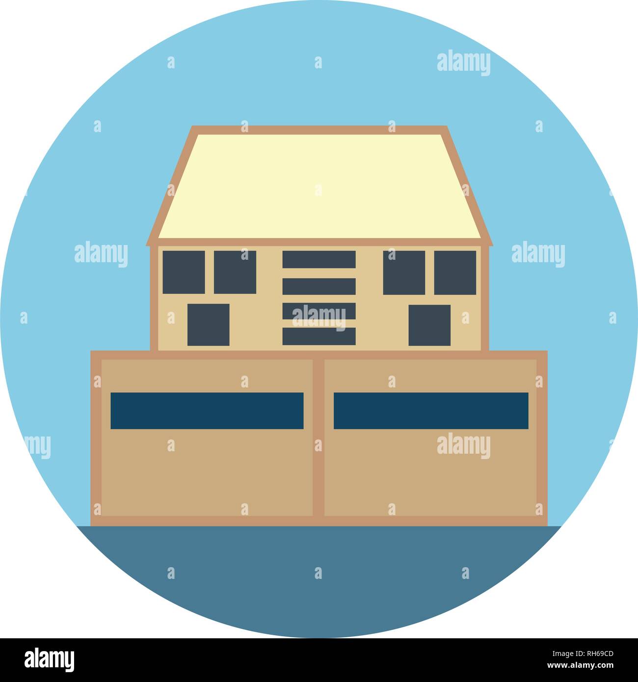 Ronde des icônes. Style d'illustration vectorielle est plat symbole iconique, fond bleu. Illustration de Vecteur