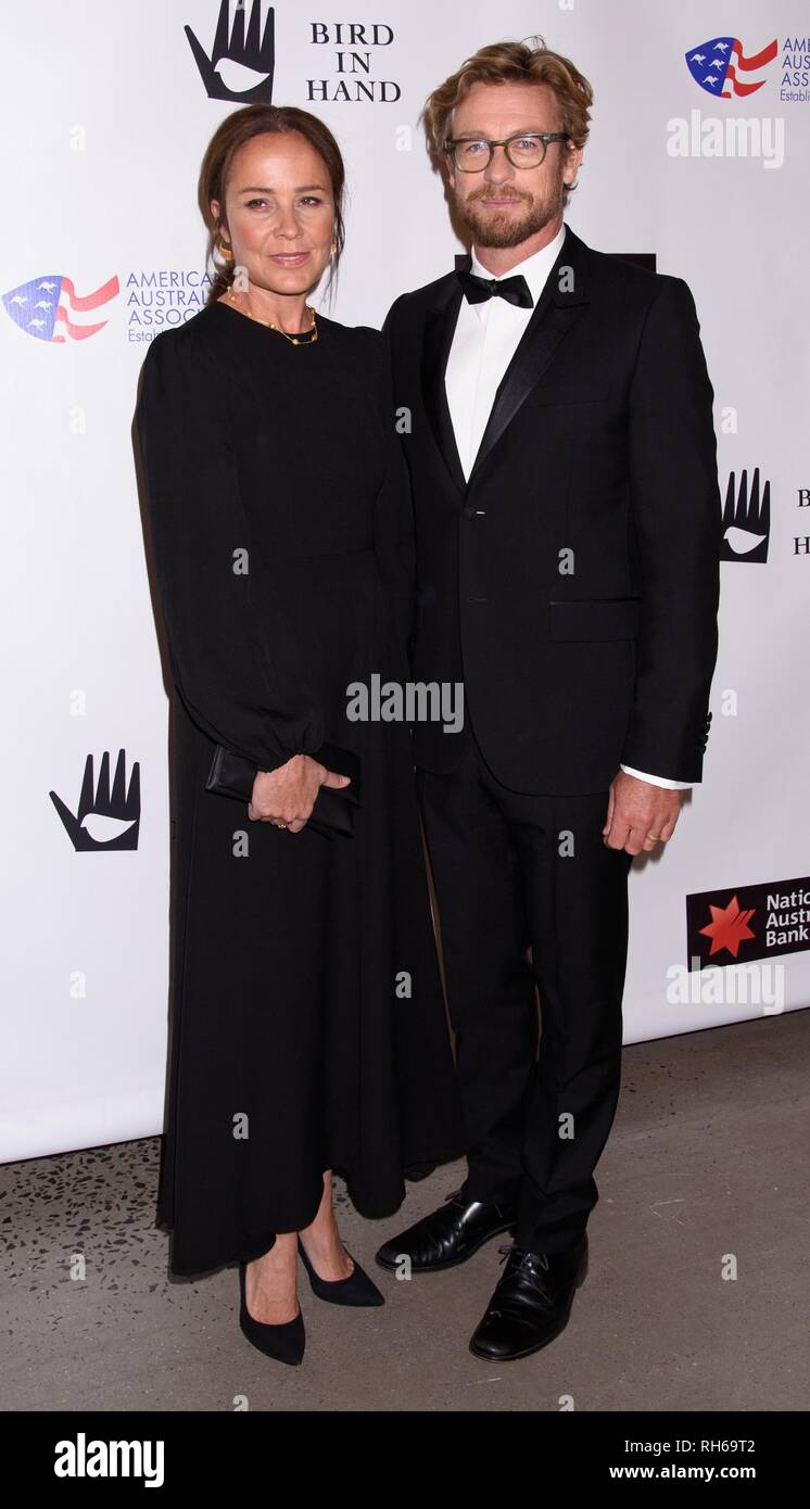New York, NY, USA. Jan 31, 2019. Simon Baker, Rebecca Rigg aux arrivées pour American Australian Arts Awards, puits de Modern, New York, NY 31 janvier 2019. Credit : RCF/Everett Collection/Alamy Live News Banque D'Images