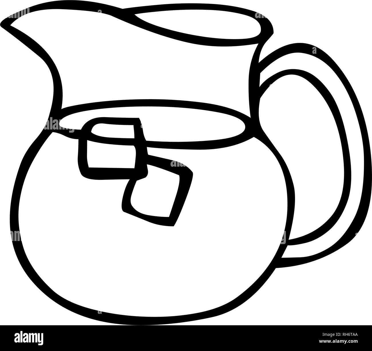 Carafe avec icônes de glace vector isolated on white Illustration de Vecteur