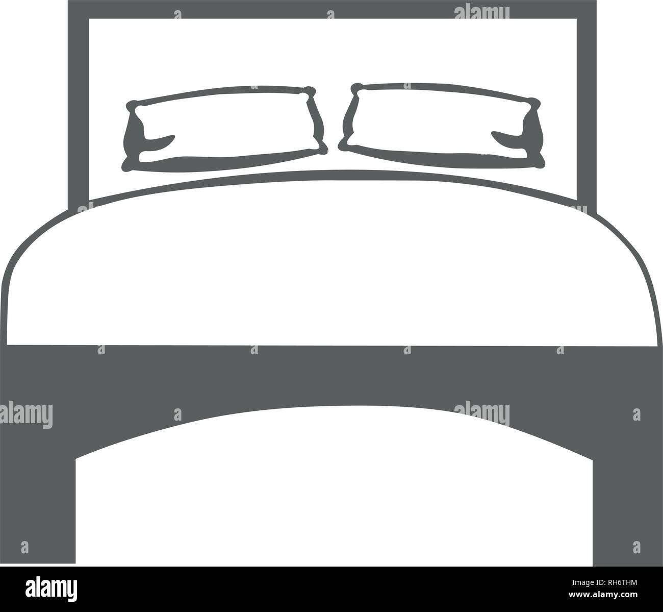 Bed vector illustration isolé sur fond blanc. Chambres d'icône. Lit ancien style icône. Illustration de Vecteur