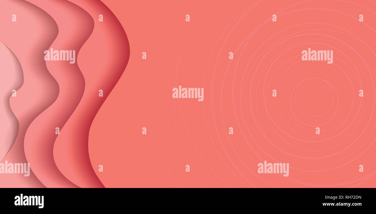 Résumé ondulées modèle vectoriel avec les milieux cultivés en couleur tendance corail vivant. Illustration de Vecteur