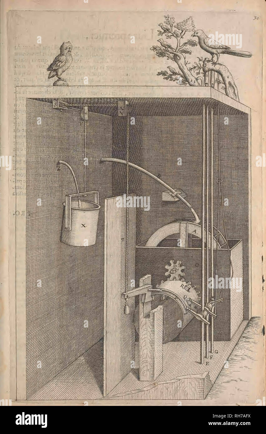 'Les raisons des forces mouuantes vtilles diuerses auec tant des machines que plaisantes : aus quelles sont adioints plusieurs desseings de grotes et fontaines' (1615) Banque D'Images