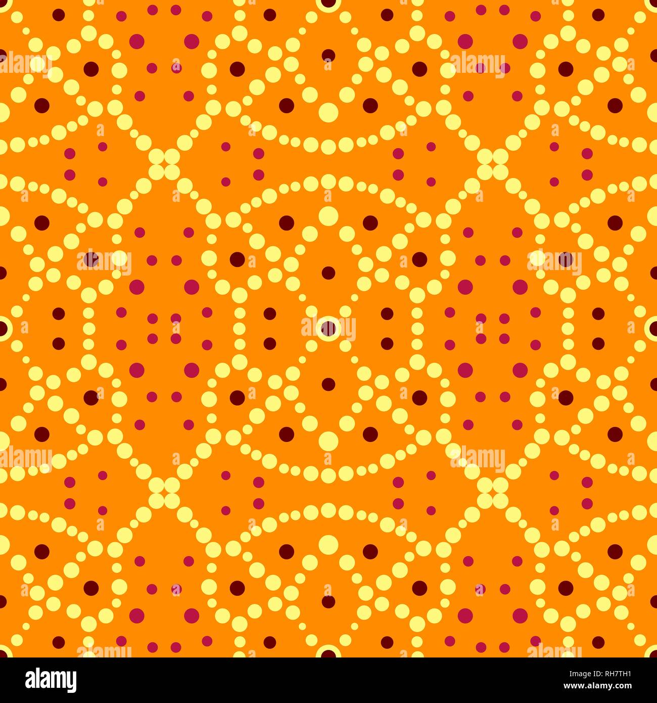Résumé motif décoratif contraste transparente se compose d'un grand nombre de points. Bruns, pourpres et les points jaunes sur fond orange. Vecteur de textu transparente Illustration de Vecteur