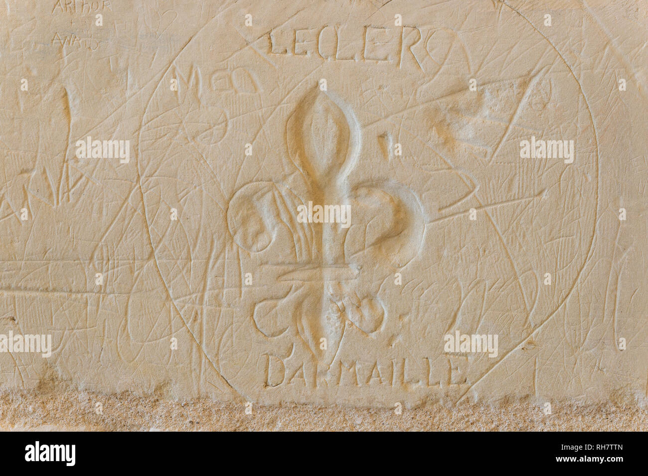 France, Loir et Cher, Chambord, château de Chambord, graffiti // France, Loire-et-Cher (41), Chambord, château de Chambord, graffitis Banque D'Images