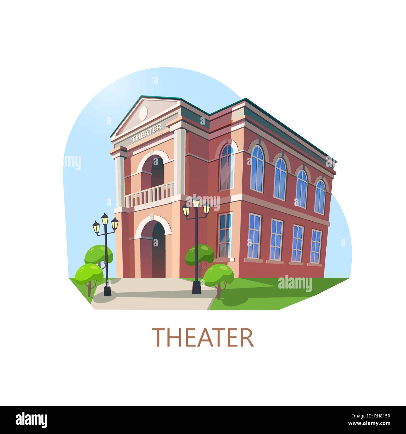 Théâtre de bâtiment ou la construction des théâtres Illustration de Vecteur