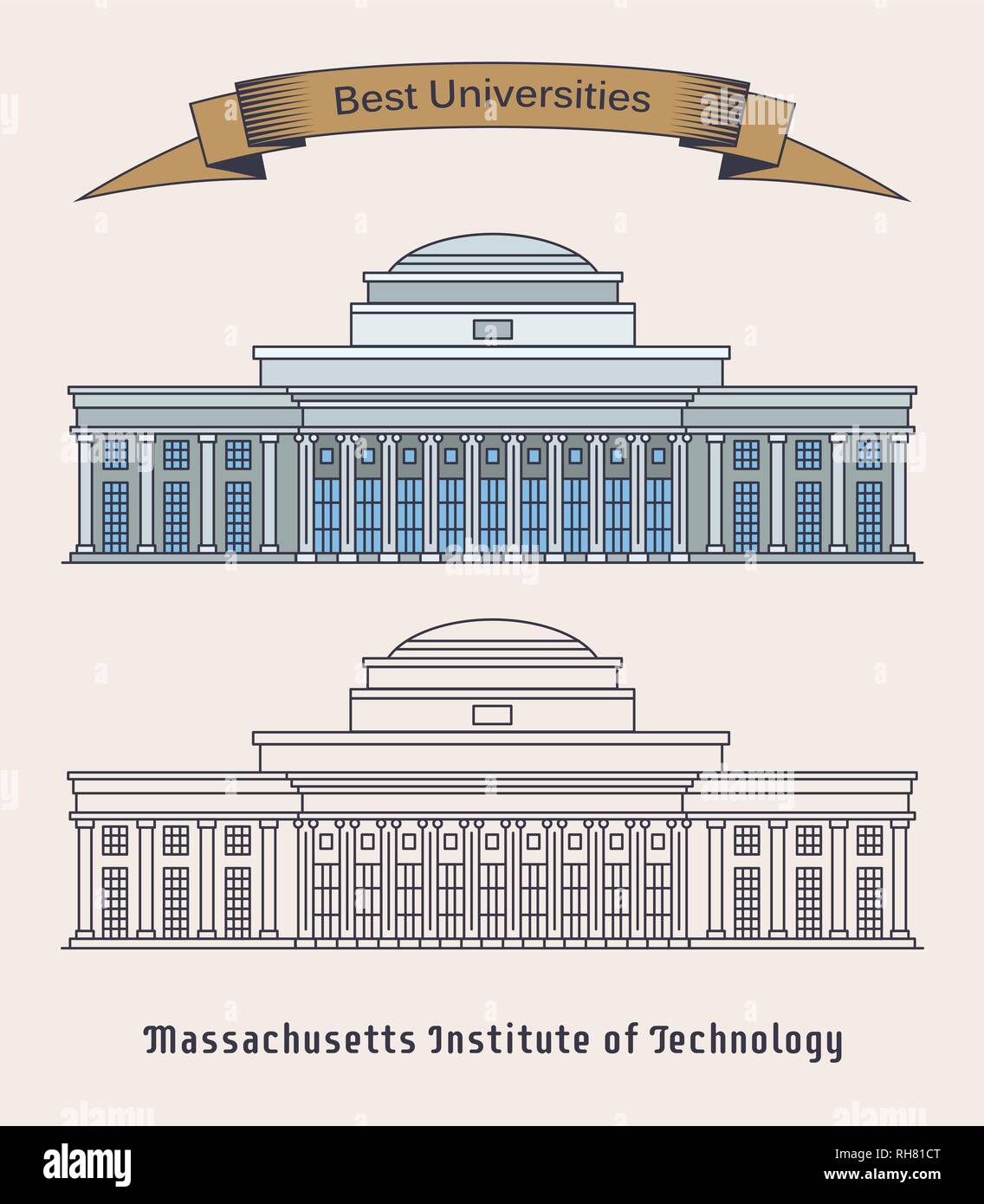 Le Massachusetts Institute of Technology ou MIT Illustration de Vecteur