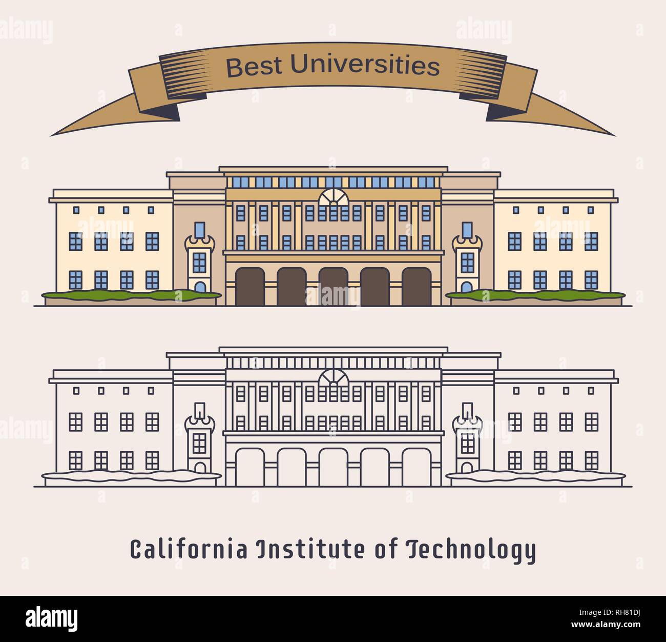 Ou Caltech California Institute of Technology Illustration de Vecteur