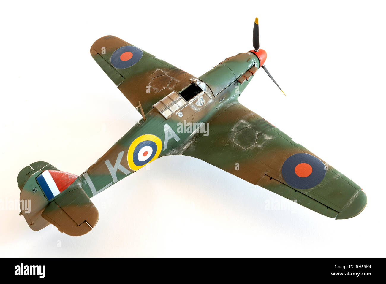 Airfix 1:24 modèle à l'échelle d'un Hawker Hurricane MkI comme avion de combat utilisé dans la bataille d'Angleterre Banque D'Images