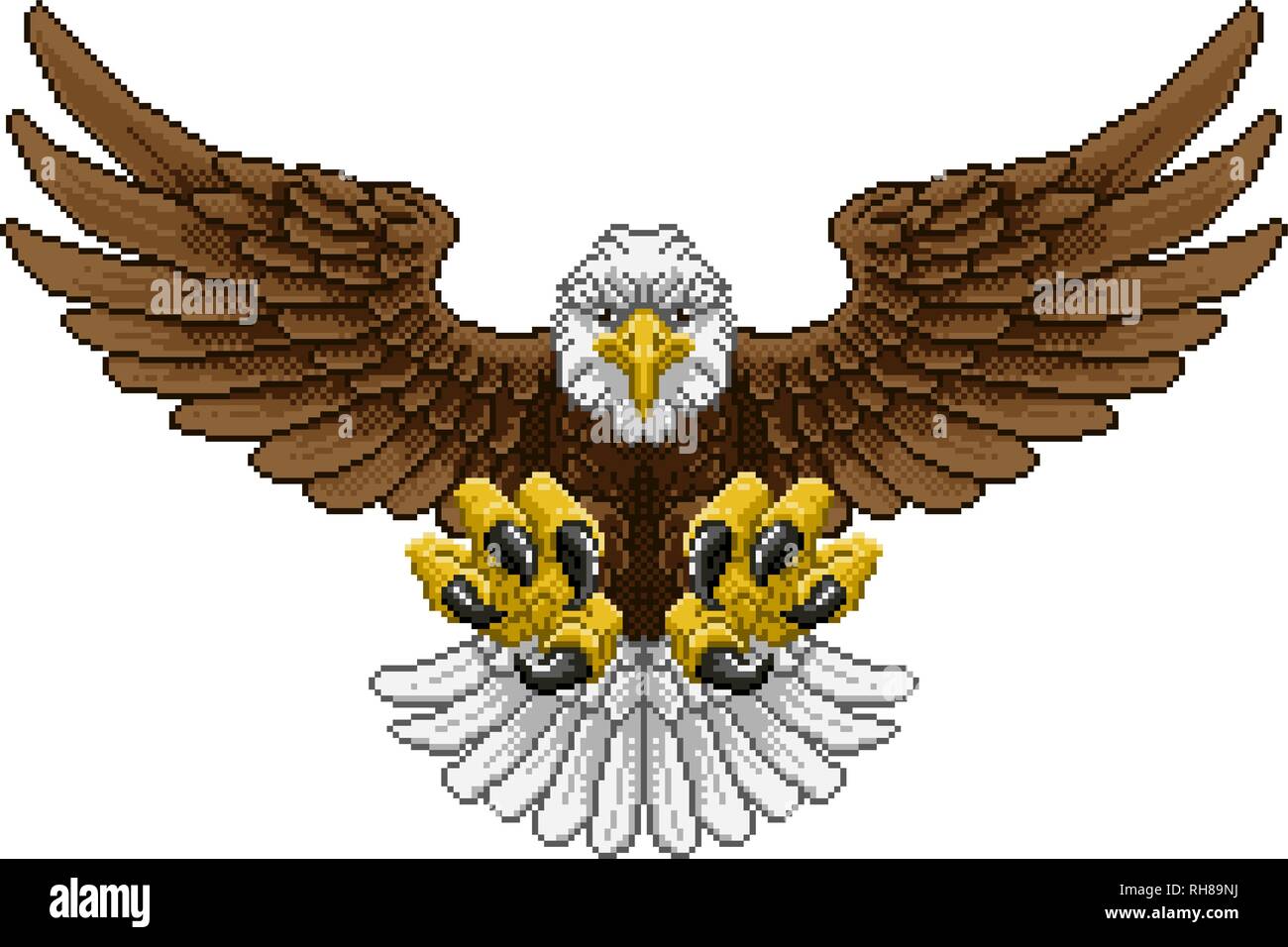 Eagle Pixel Art jeu Arcade Cartoon Mascot Illustration de Vecteur