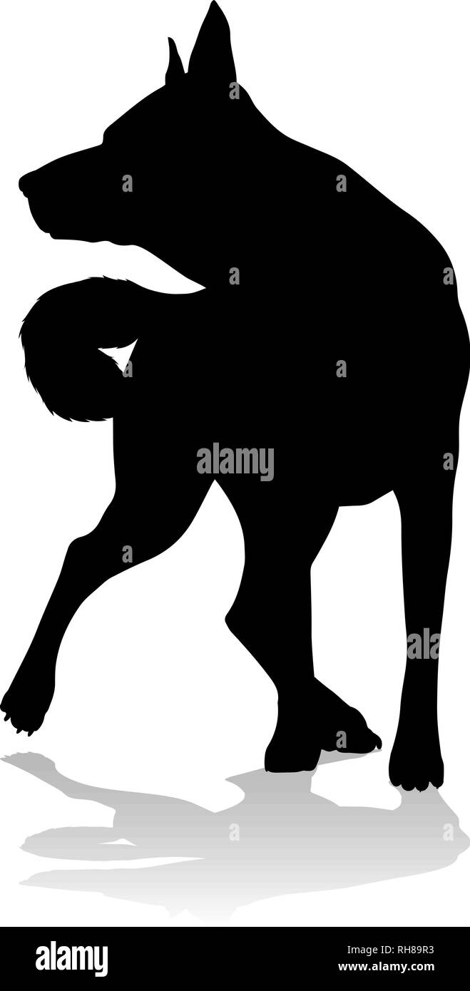 Silhouette chien Animal de compagnie Illustration de Vecteur
