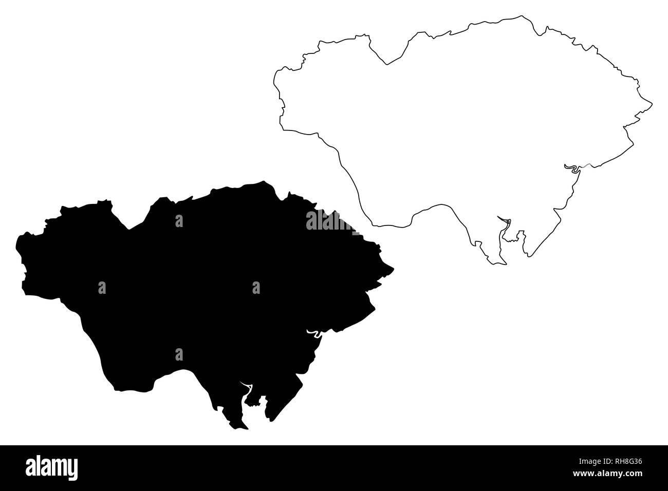 Cardiff (Royaume-Uni, pays de Galles, Cymru, principaux domaines de Galles) map vector illustration gribouillage, croquis de la ville et du comté de Cardiff map Illustration de Vecteur