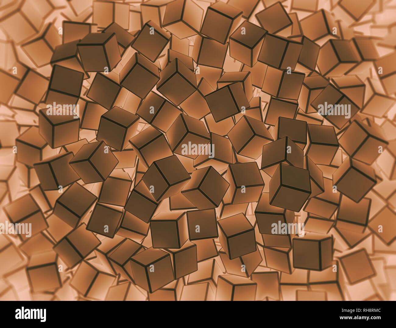 3d cubes gris chaotique background Banque D'Images