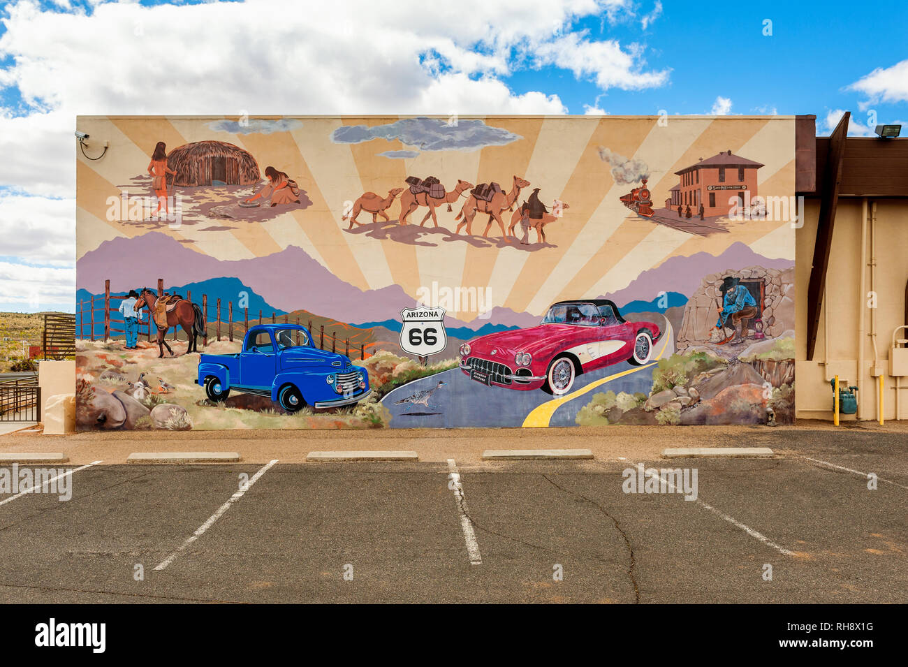 Murale dans Route 66 Kingman en Arizona USA Banque D'Images