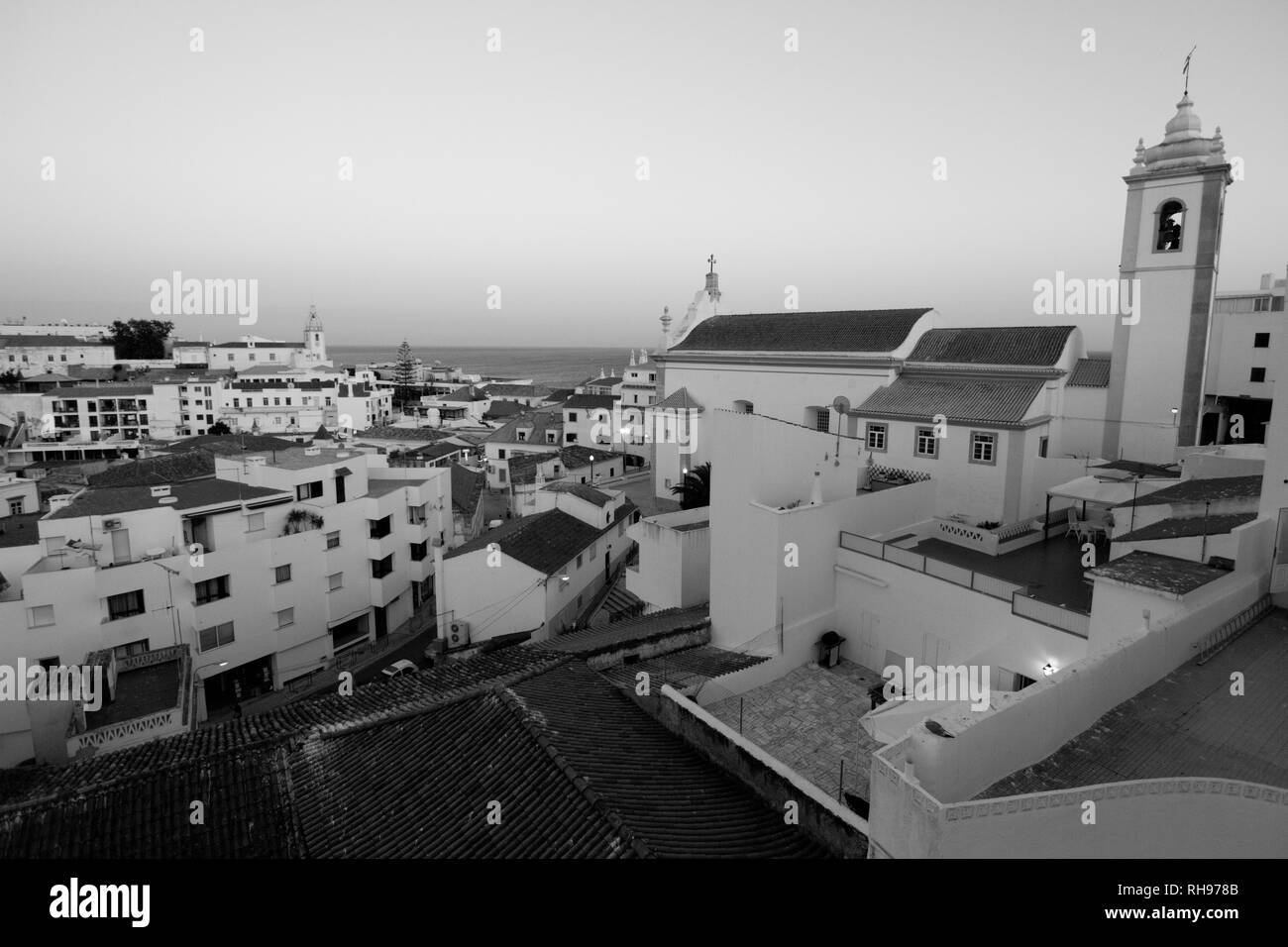 Vue sur la vieille ville d'Albufeira au Portugal Banque D'Images