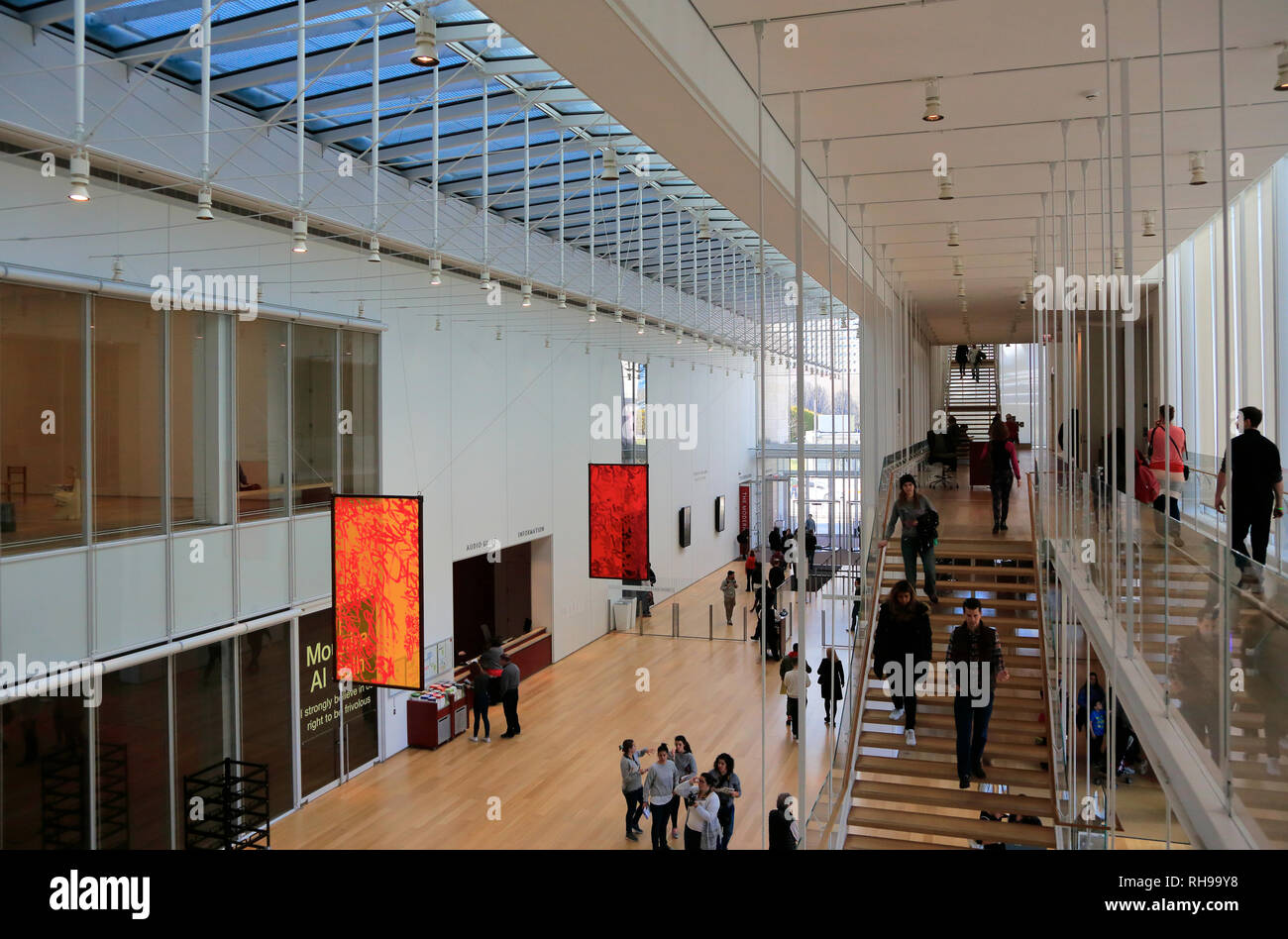 Kenneth et Anne Griffen Cour dans l''aile moderne de l'Art Institute Chicago conçu par l'architecte italien Renzo Piano.chicago.virginia.USA Banque D'Images