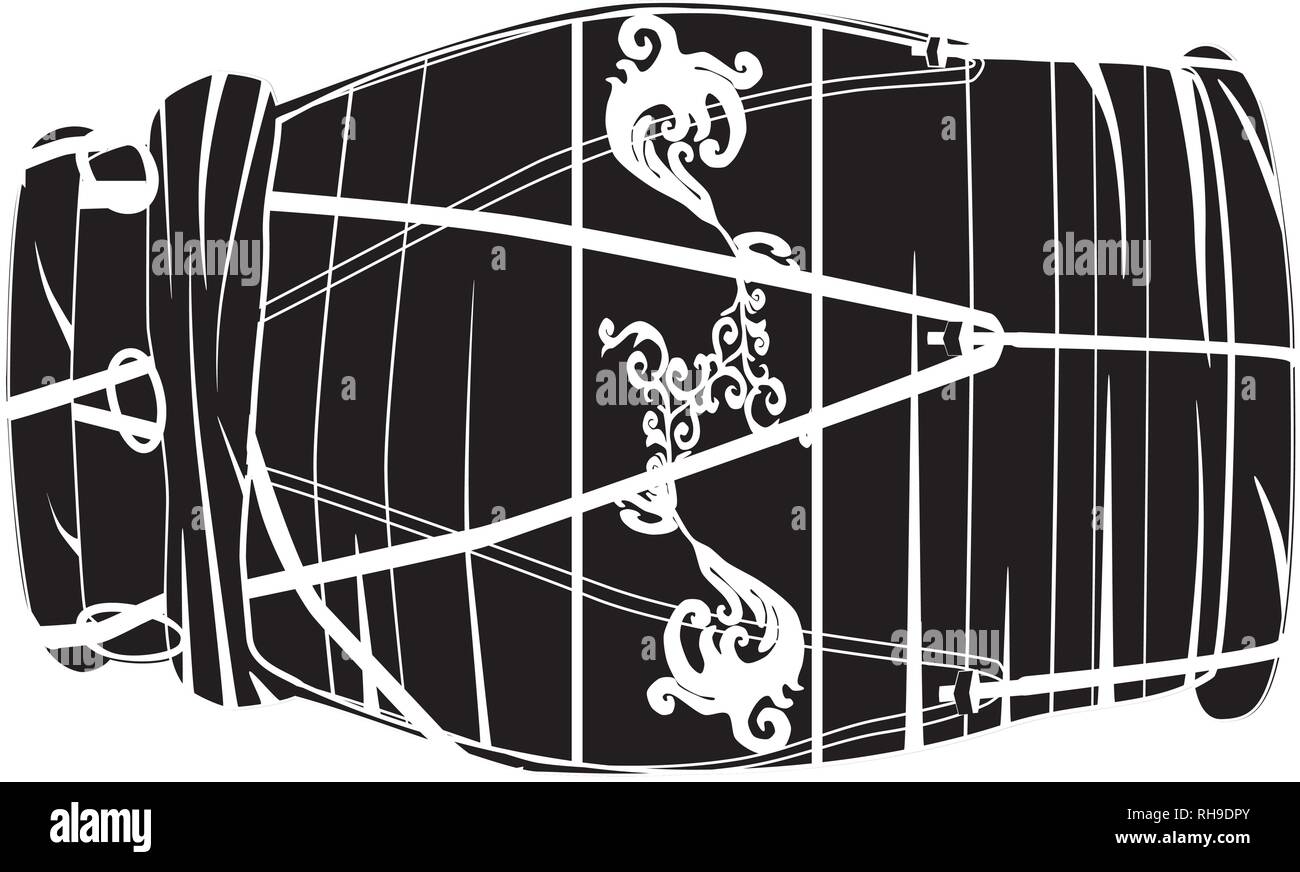 Vector illustration noir et blanc de tambour dholak indien isolé sur fond blanc. Illustration de Vecteur