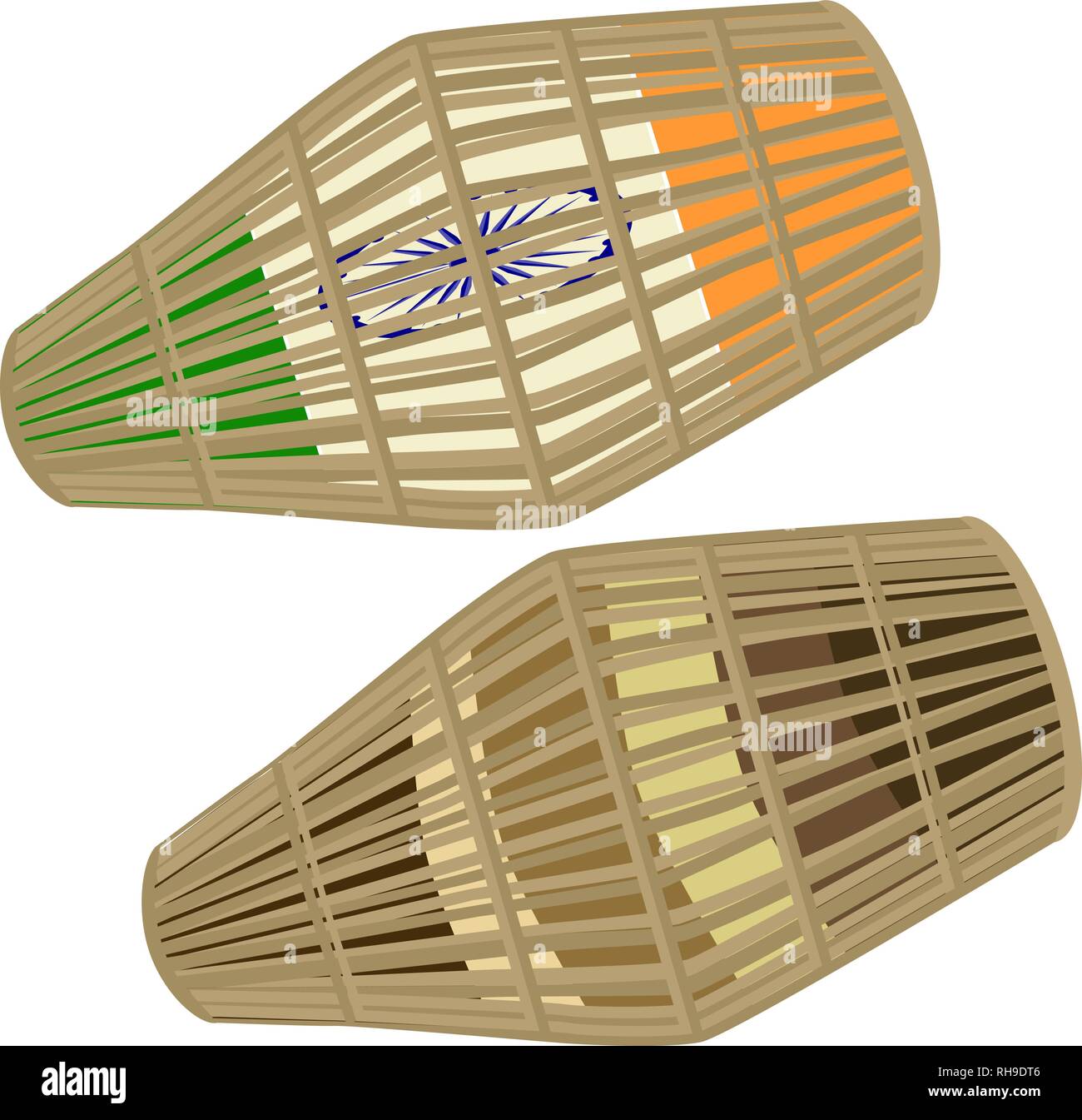 Vector illustration of Indian tambour à deux faces khol a joué avec des  paumes et des doigts des deux mains Image Vectorielle Stock - Alamy