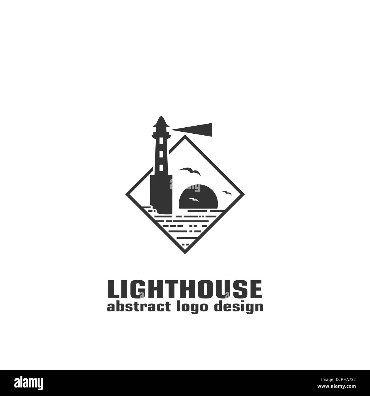 Logo graphique phare, modèle phare de l'illustration vectorielle. Illustration de Vecteur