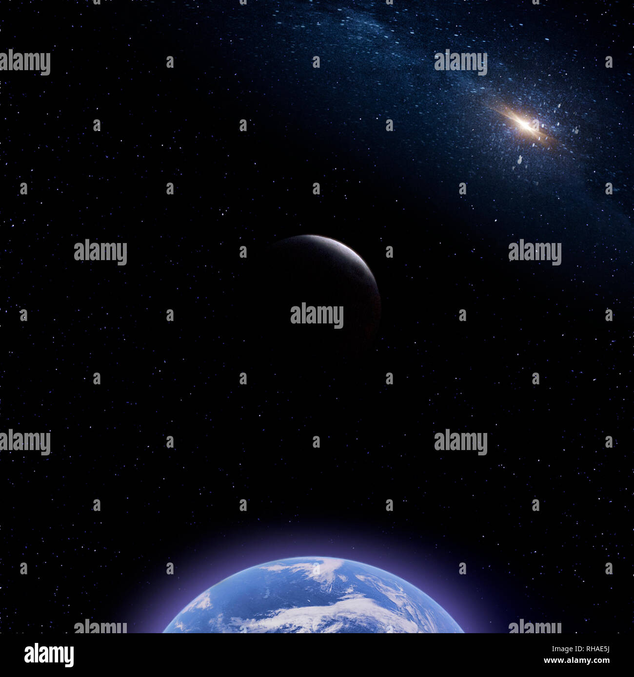 Lunar Eclipse Phase 7 - L'un d'une série d'articles présentant les différentes phases d'une éclipse lunaire photographié pendant le Super Blood Wolf Moon en 2019. Banque D'Images