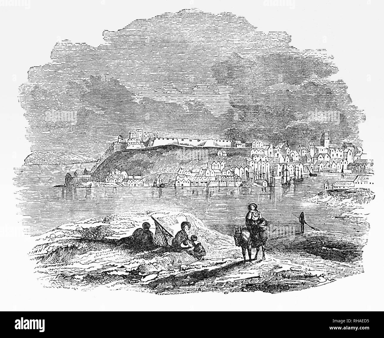 Plymouth est une ville située sur la côte sud du Devon, en Angleterre, à l'embouchure de la rivière Plym et la Rivière Tamar. Avant la deuxième moitié du 18e siècle, le grain, le bois et le charbon sont les principales importations de Plymouth, bien que la véritable source de la richesse est à partir de la ville voisine de Plymouth (rebaptisé en 1824 Quai de Devonport) et le principal employeur de la région tout entière était à l'arsenal. Banque D'Images