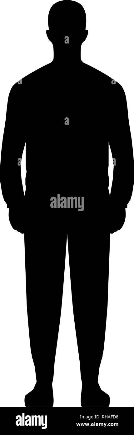 Homme debout silhouette - simple noir, isolé - vector illustration Illustration de Vecteur Homme debout silhouette - simple noir, isolé - vector illustration Illustration de Vecteur