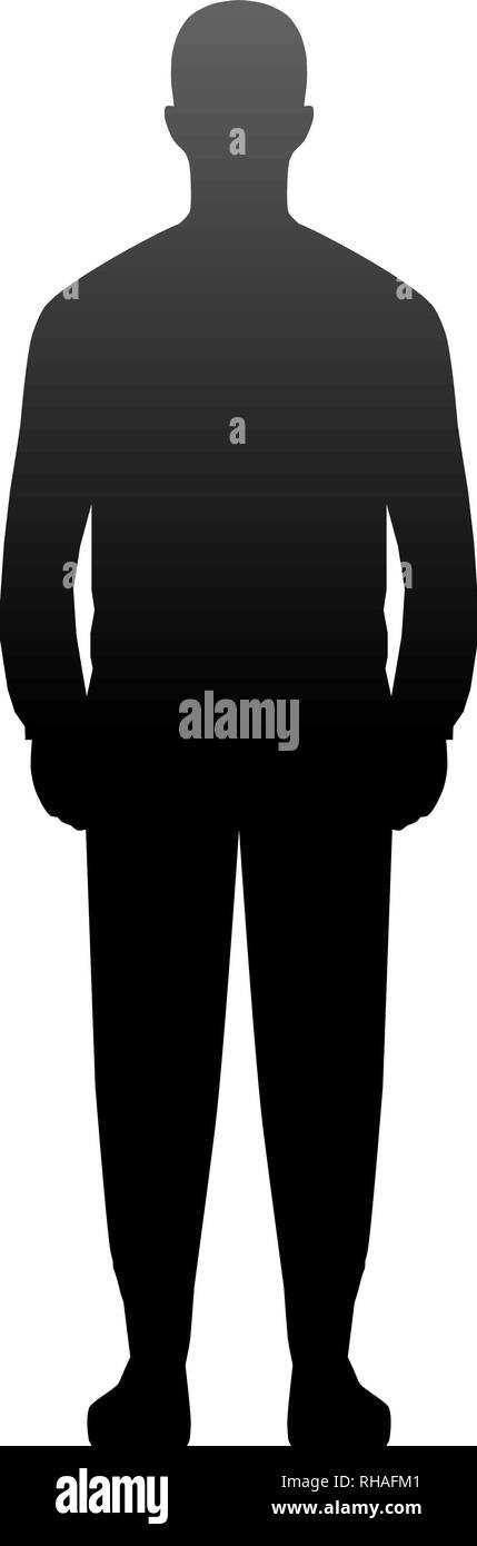 Homme debout silhouette - gradient noir, isolé - vector illustration Illustration de Vecteur Homme debout silhouette - gradient noir, isolé - vector illustration Illustration de Vecteur