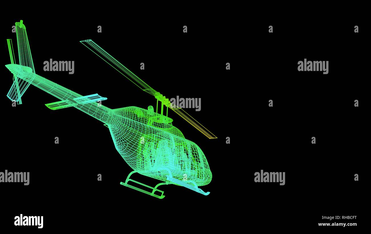 Le rendu 3D d'un schéma de couleur arc-en-ciel sur noir isolé de l'objet Banque D'Images