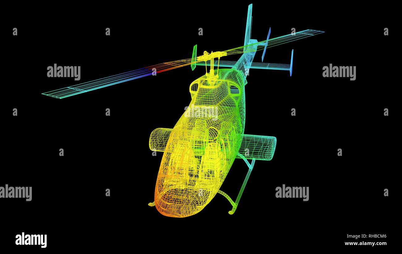 Le rendu 3D d'un schéma de couleur arc-en-ciel sur noir isolé de l'objet Banque D'Images