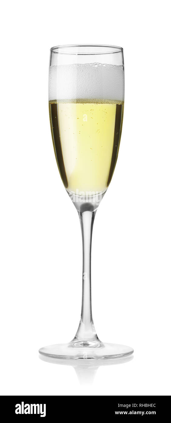 Verre de champagne isolated on white Banque D'Images