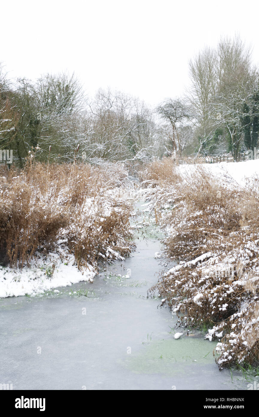 Cours d'eau gelés en hiver, UK Banque D'Images