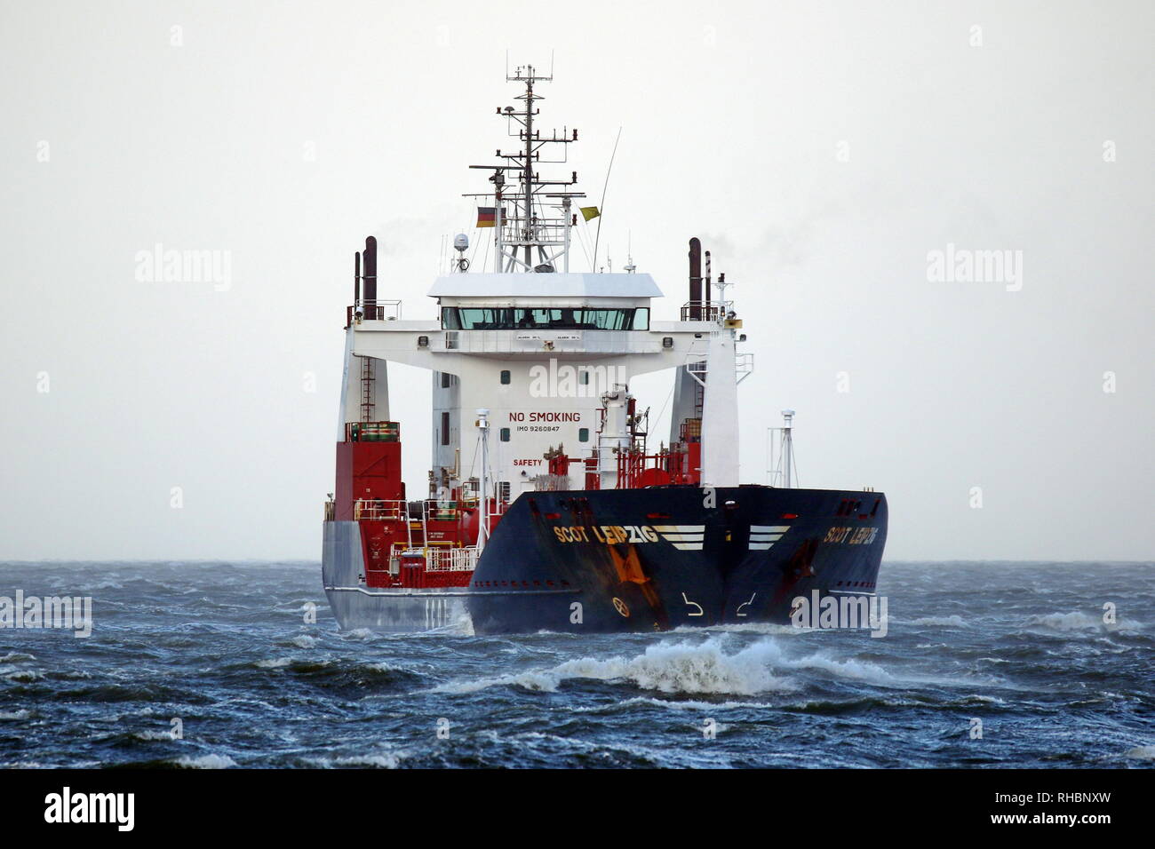 Le pétrolier s'est produit le 1 Scot Leipzig Janvier 2019 Cuxhaven direction Hambourg. Banque D'Images