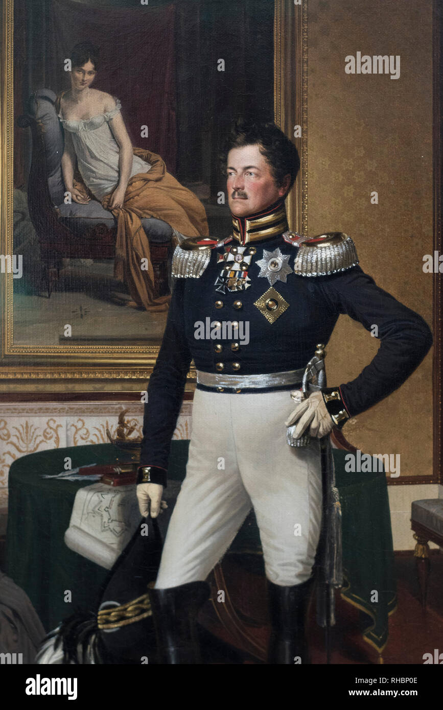 Franz Krüger (1797-1857), Portrait du prince auguste de Prusse (1779-1843) de l'uniforme militaire, ca. 1817. Prinz Friedrich Wilhelm Heinrich August vo Banque D'Images