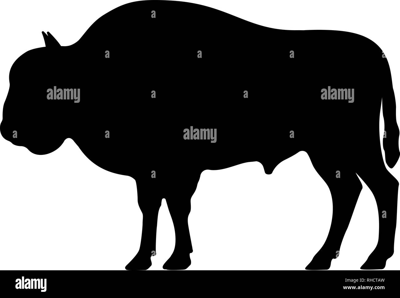 Vector silhouette noire d'un bison Illustration de Vecteur