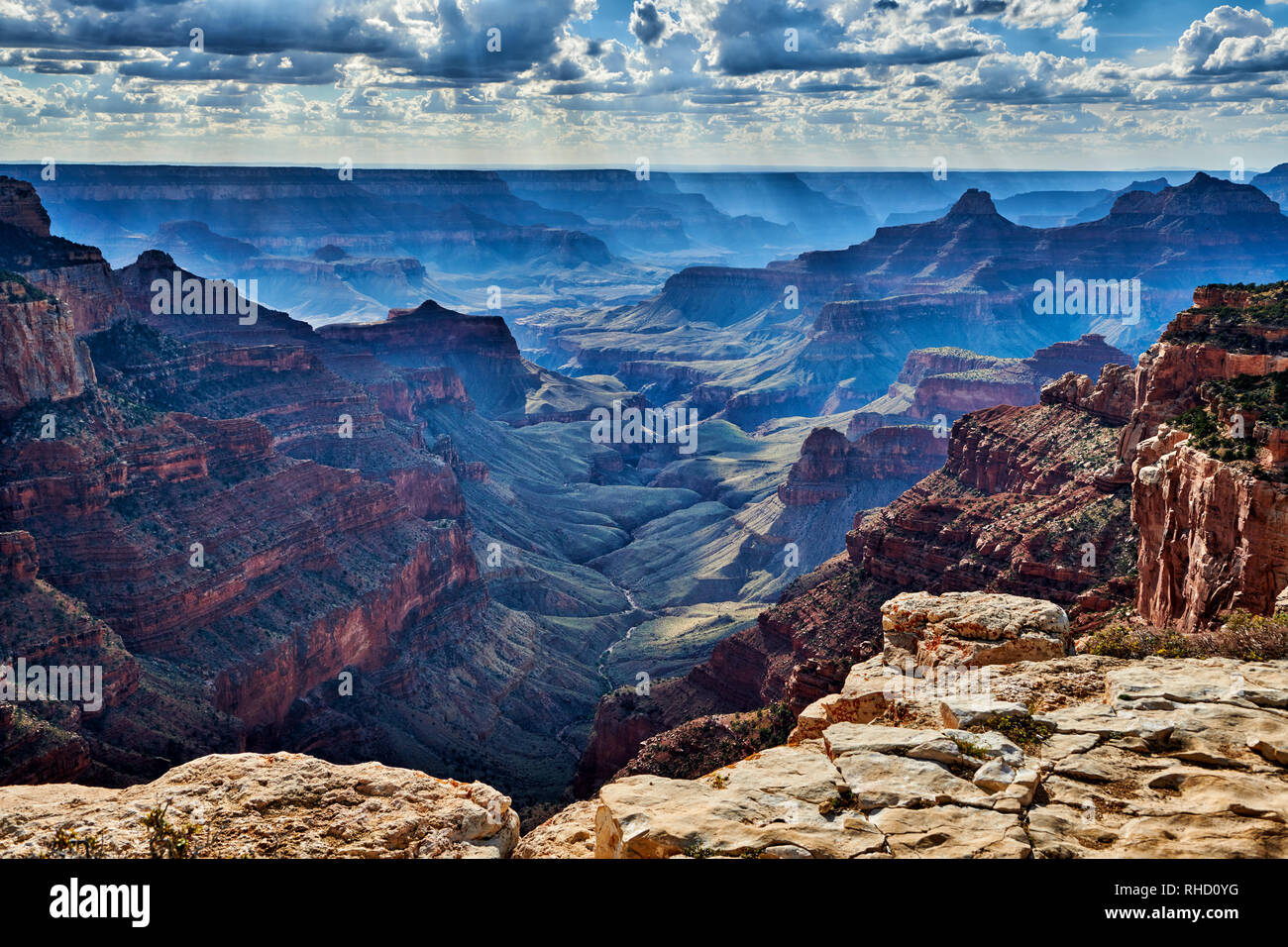 Grand Canyon, trône Wotans, Cape Royal vue, North Rim, Arizona, USA Banque D'Images