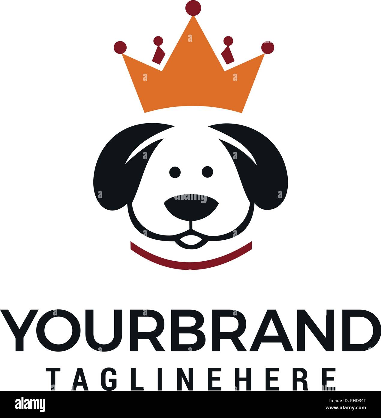 Logo chien king concept design , chien modèle de conception de logo vector de la couronne Illustration de Vecteur