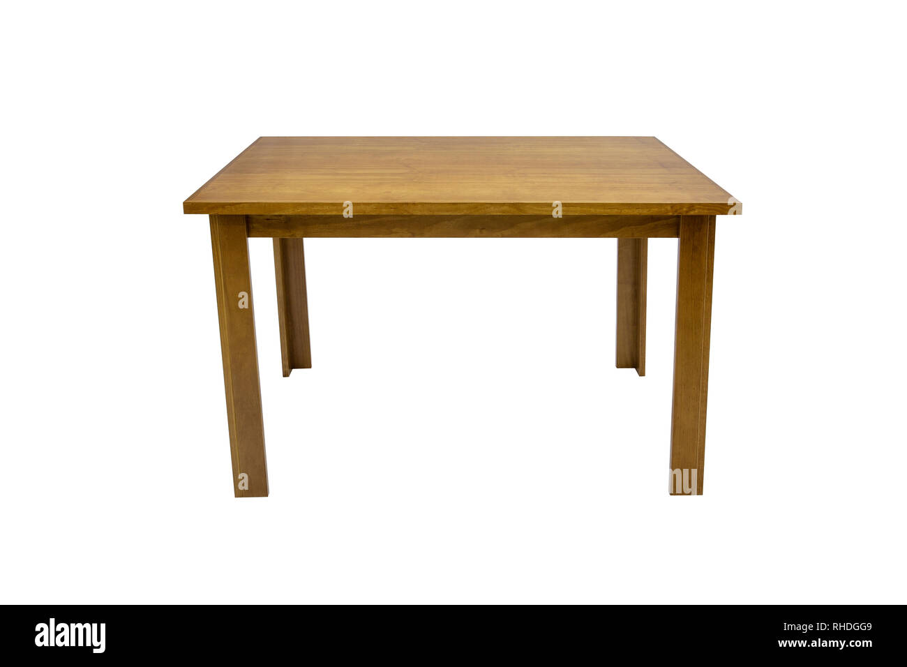 Bois table Beaultiful sur fond blanc. Banque D'Images